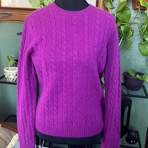 Ralph Lauren Cashmere Purple Cable Knit Sweater